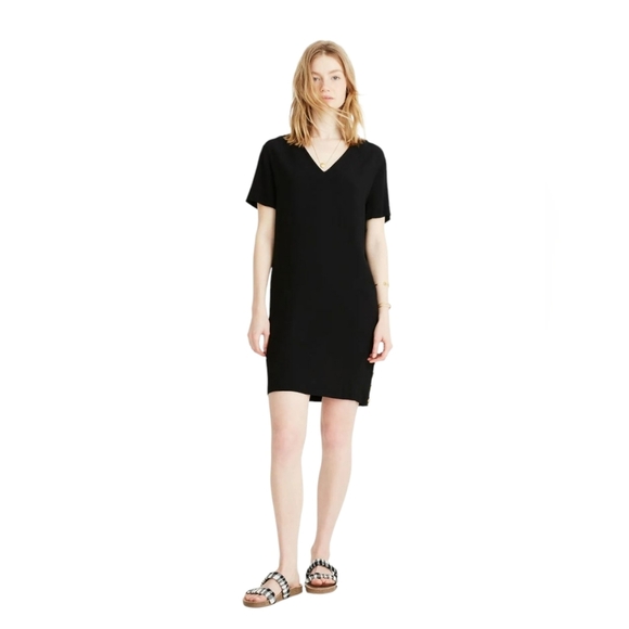Madewell Side-Button Easy Dress Black Mini Dress size XS - Picture 8 of 10